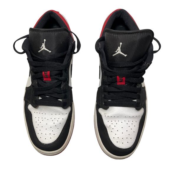 Nike Air Jordan 1 Low Black Toe Gym Red White Men’s Size 10 553558‑116 - Picture 7 of 12